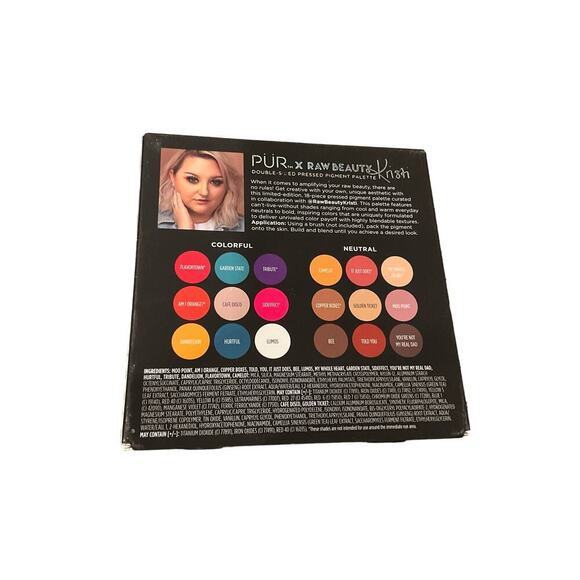 PUR & RAW Beauty by Kristi Double-Sided Pressed Pigment Eye Shadow Palette NIB - Picture 2 of 2